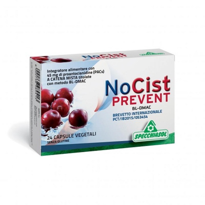 Supliment alimentar Specchiasol NoCist Prevent pentru sistemul urinar, Extract de afine si mesteacan, 24 capsule