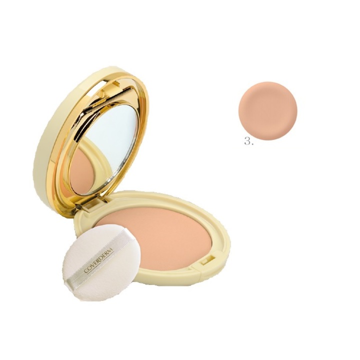 Pudra compacta antirid Coverderm, Peptumax SPF50+, bej, 10gr