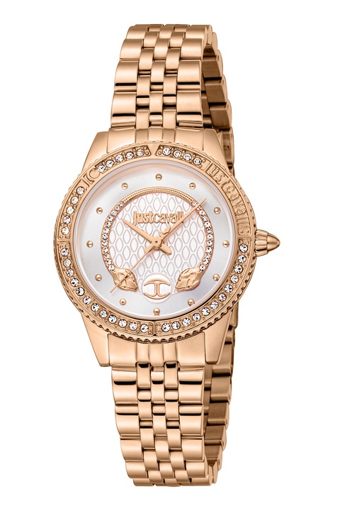 JUST CAVALLI, Часовник от неръждаема стомана с три стрелки, Rose Gold