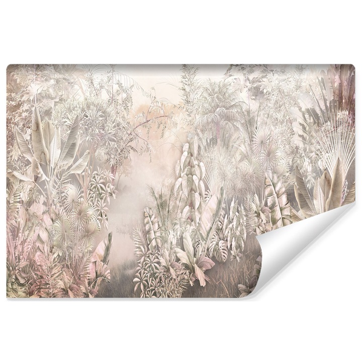 Muralo Fotótapéta a Nappaliba Növényi Minta Trópusi Levelekkel 90x60cm Vlies, Kreatív fali dekoráció, Könnyen tisztítható