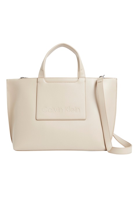 CALVIN KLEIN, Ökológiai bőr vásárlótáska, Krém