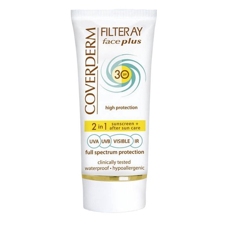 Crema SPF 30 2in1 pentru ten gras, Coverderm, 50 ml, Maro deschis
