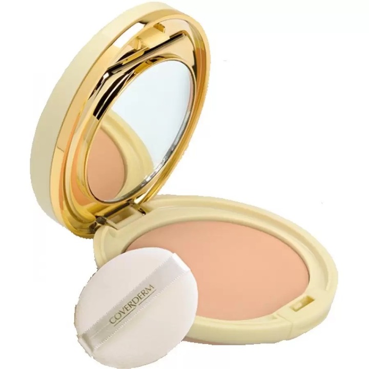 Pudra compacta antirid Coverderm Peptumax SPF50+, bej, 10gr
