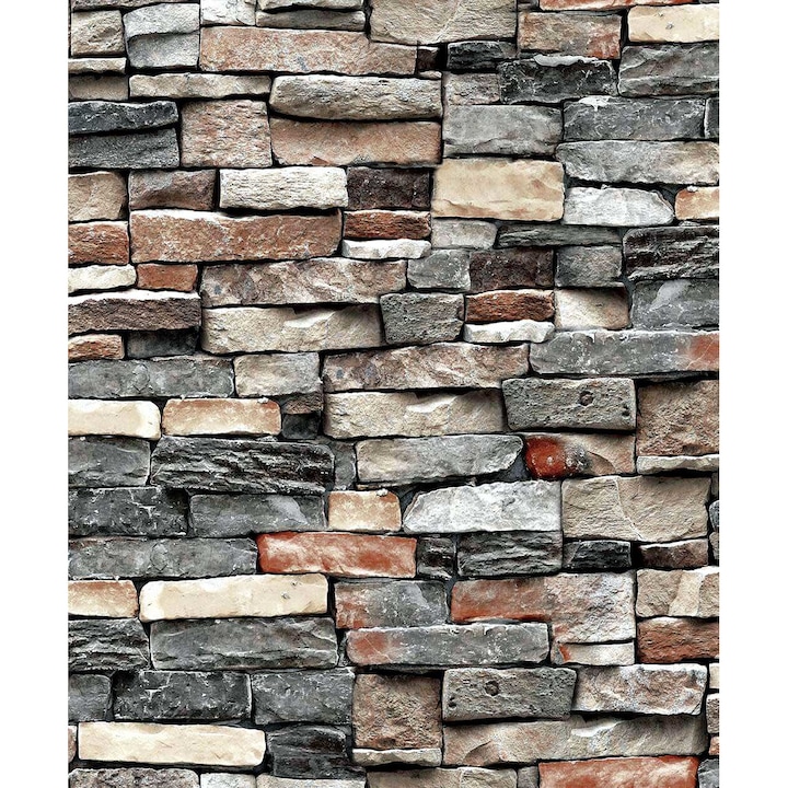 Тапет DEGRETS 90113, Винил, Стена камък 3D бежов, 0.53м x 10.05м = 5.3 кв.м
