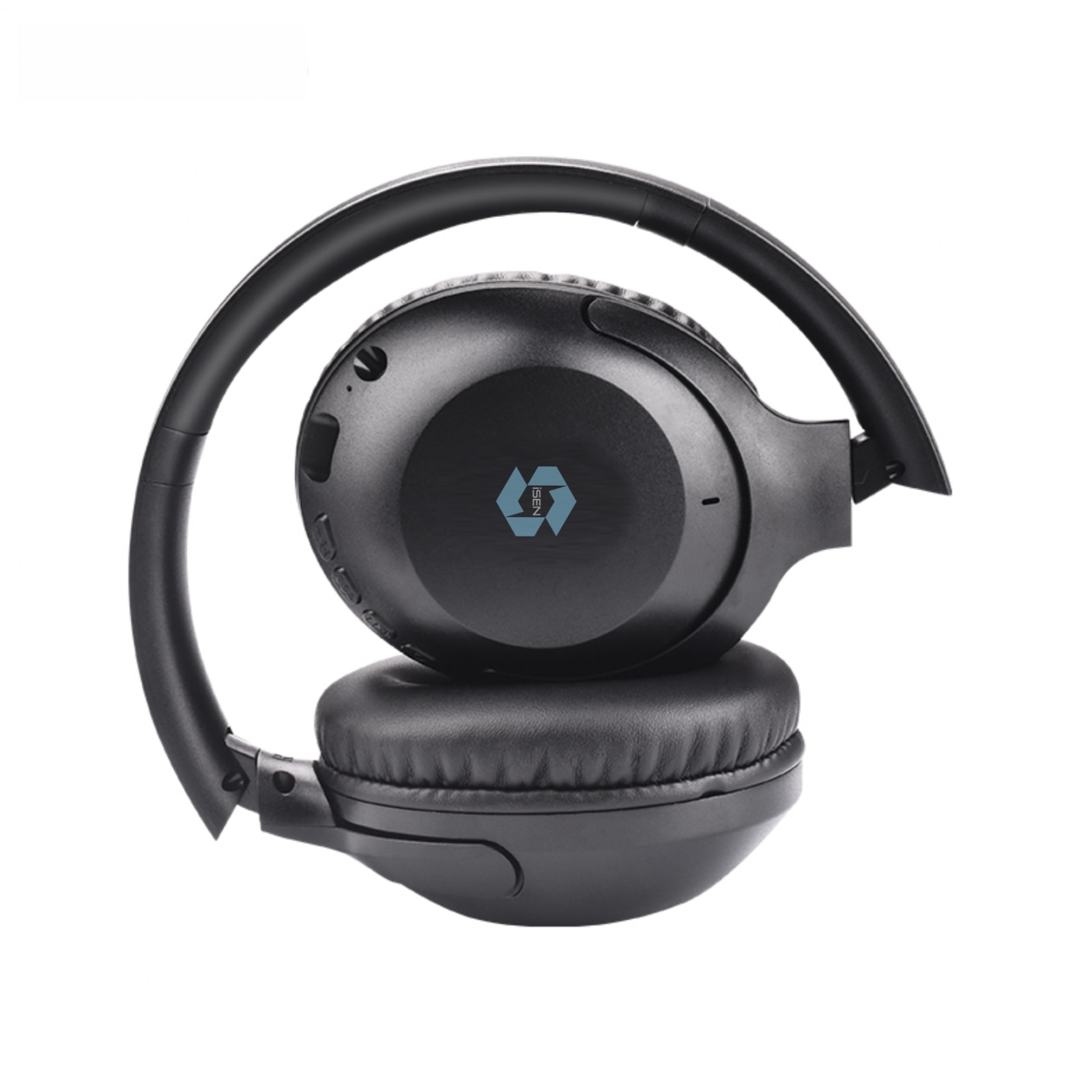 Casti wireless over-ear pliabile iSEN HL2, Negru, Bluetooth v5.3, Microfon incorporat, ANC (active noise cancelling), Bas stereo, 300mAh