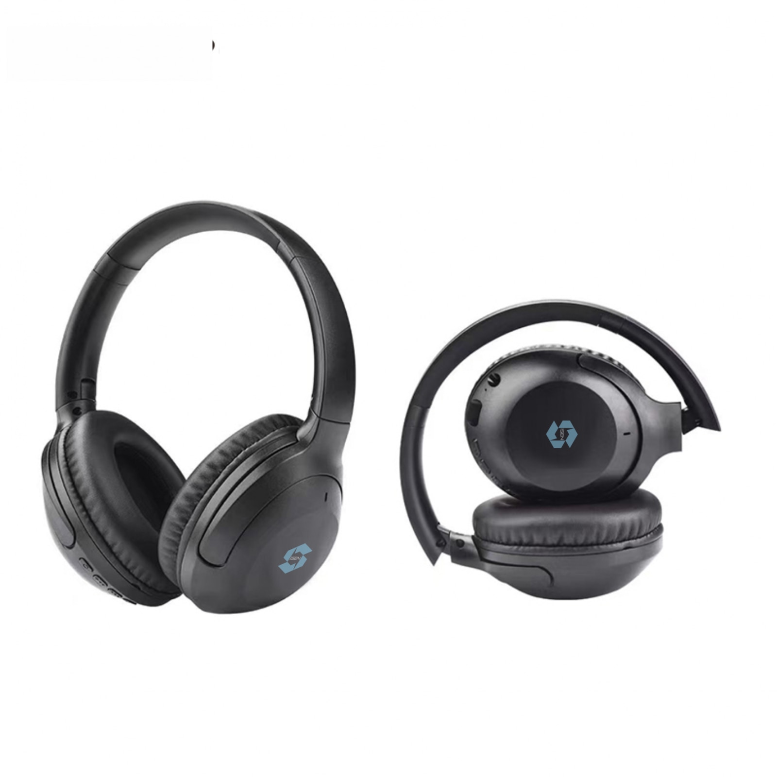 Casti wireless over-ear pliabile iSEN HL2, Negru, Bluetooth v5.3, Microfon incorporat, ANC (active noise cancelling), Bas stereo, 300mAh