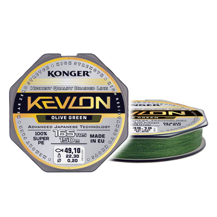 Fir Textil Konger Kevlon X4 Olive Green 150m, 0.08mm, rezistenta 5.2kg