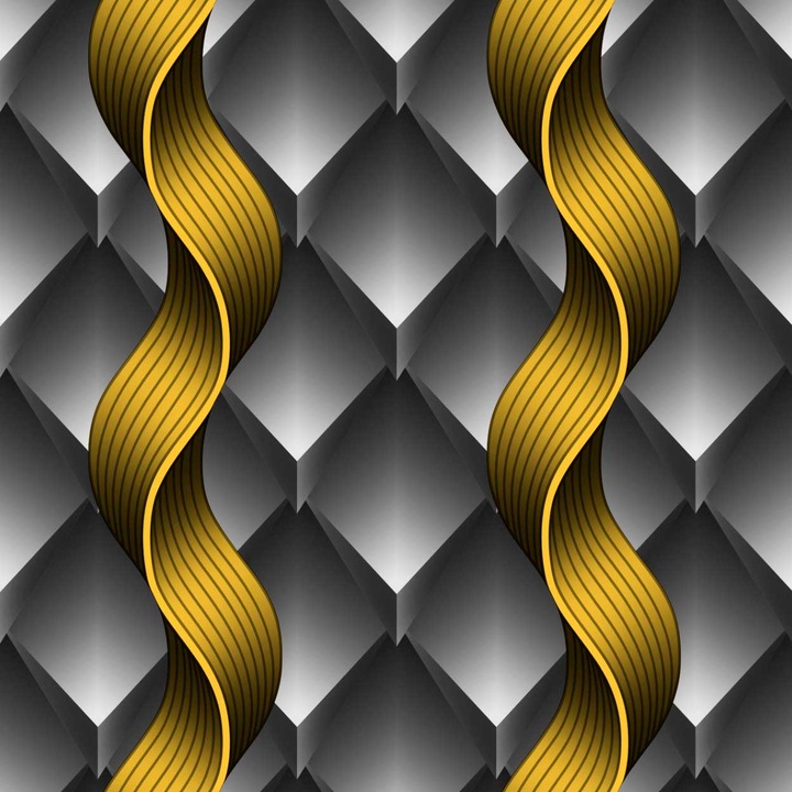 Tapet DEGRETS 90361, Vinil, Valuri 3D, Gri, 0.53m x 10.05m, 5.3 mp