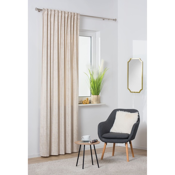 Draperie cu rejansa Doha Splendid, 140x260 cm, poliester 100%, bej