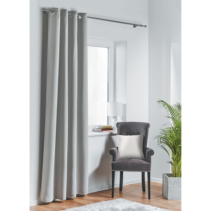 Драперия Blackout Splendid, С халки, 140x260 см, 100% полиестер, Сив