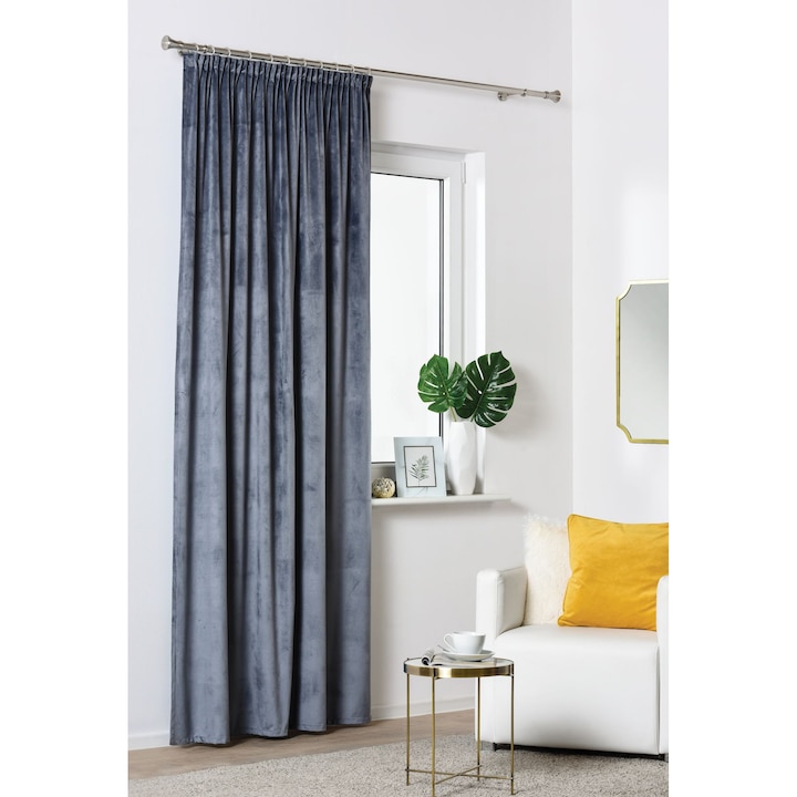 Draperie cu rejansa Velutto Splendid, 140x260 cm, poliester 100%, gri