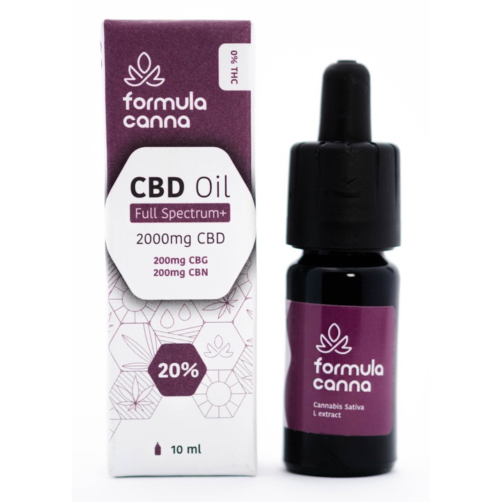 Ulei de canabis CBD 20%, 2000mg, Full Spectrum+, Formula Canna, Premium, 10ml