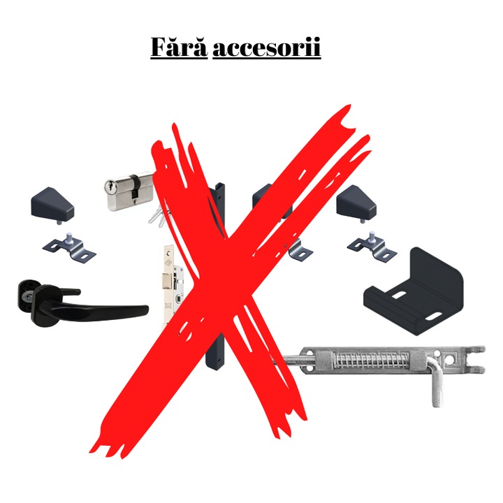 Set poarta auto si pietonala, Todome, tabla decupata 2mm, model 43, negru, 387 x 180 cm, fara accesorii, fara stalpi
