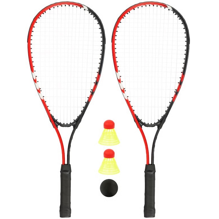 Set 2 rachete Crossminton Avento, Negru/Rosu, uni