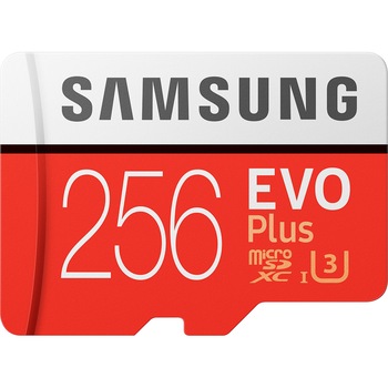 Card de memorie Samsung Micro-SDXC EVO Plus 256GB, Class 10, UHS-I U3 + adaptor SD Card de memorie Samsung Micro-SDXC EVO Plus 256GB, Class 10, UHS-I U3 + adaptor SD