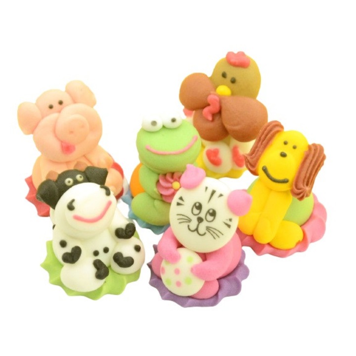 Set 6 figurine animale ferma din zahar, Cake Masters