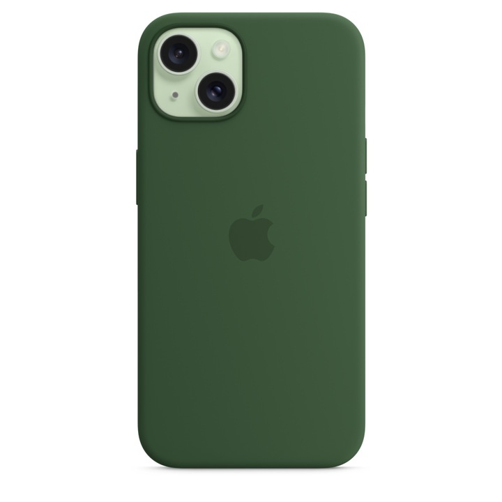 Силиконов Кейс за Apple iPhone 15, Висококачествен, Тъмнозелен