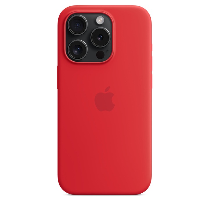 Силиконов Кейс за Apple iPhone 15 Pro, Удароустойчив, Червен