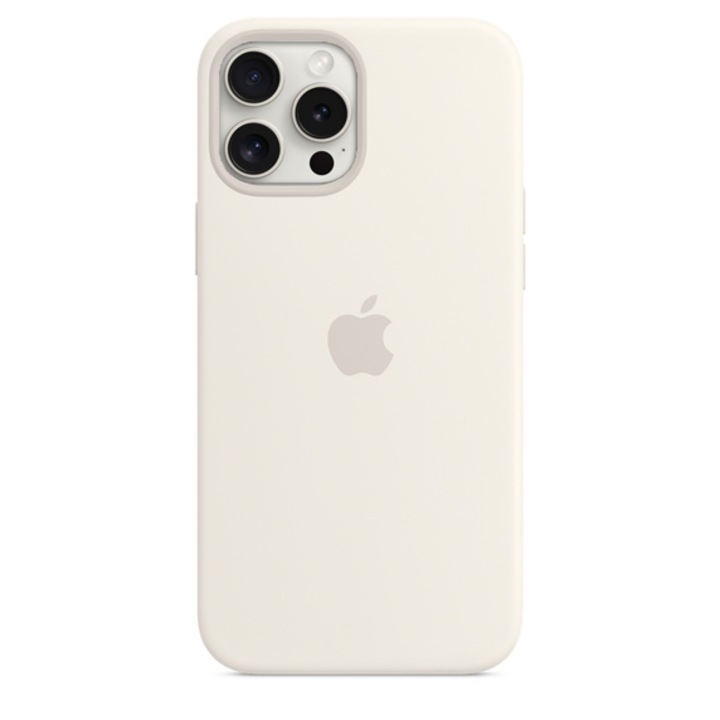 Силиконов Калъф за Apple iPhone 15 Pro Max, Бял