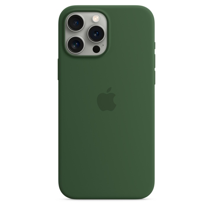 Силиконов Калъф за Apple iPhone 15 Pro, Тъмнозелен