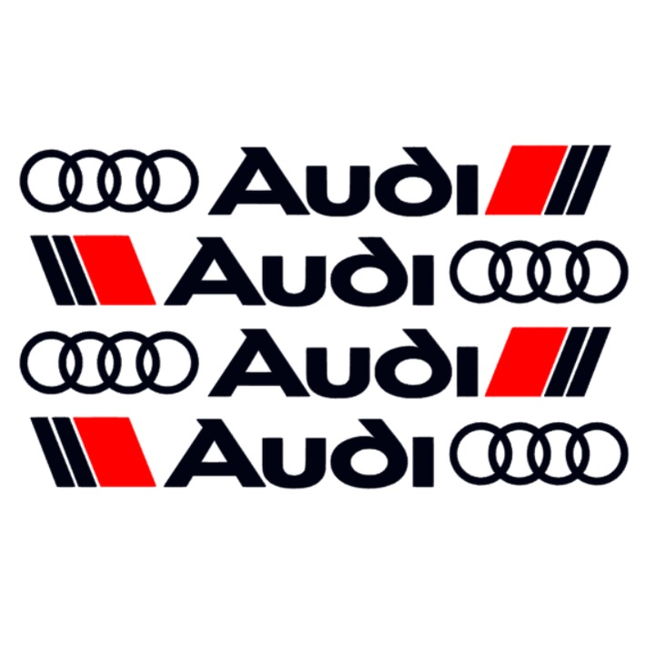 Set 4 Stickere Audi, Manere, Negru, 11,5 cm x 1,4 cm