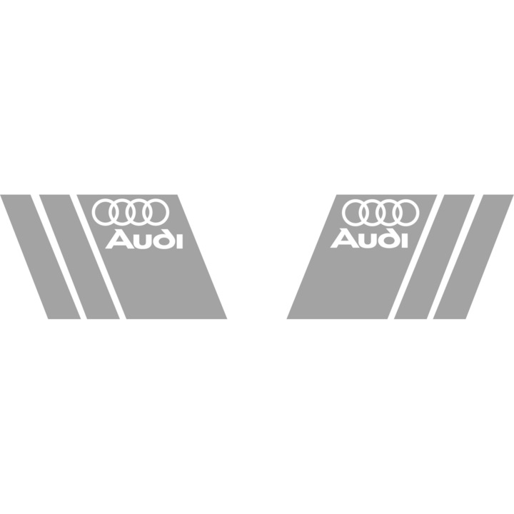 Set 2 Stickere Audi . Alb, 20 cm x 10 cm