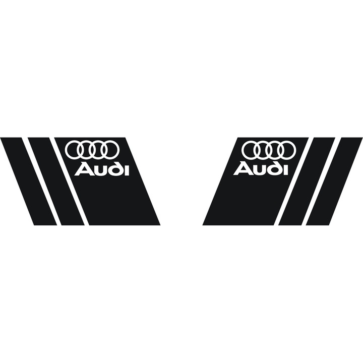 Set 2 Stickere Audi . Negru, 20 cm x 10 cm
