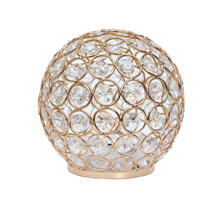 Glob de cristal cu led-uri, 12 cm diagonala, metal, auriu