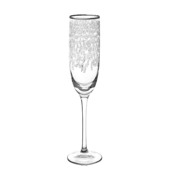 Pahar cu picior sampanie cristal cu platina Bourgogne, H20, cl25