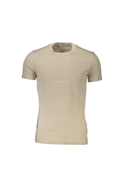 Tricou Slim fit din amestec de bumbac organic, CALVIN KLEIN JEANS, Bej, Bej