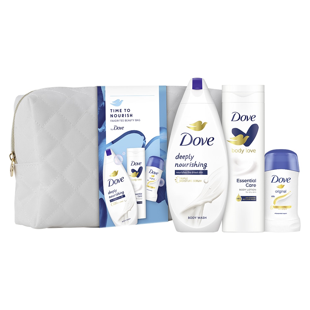 Подаръчен комплект Dove: Душ гел Dove Deeply Nourishing 250 мл ...