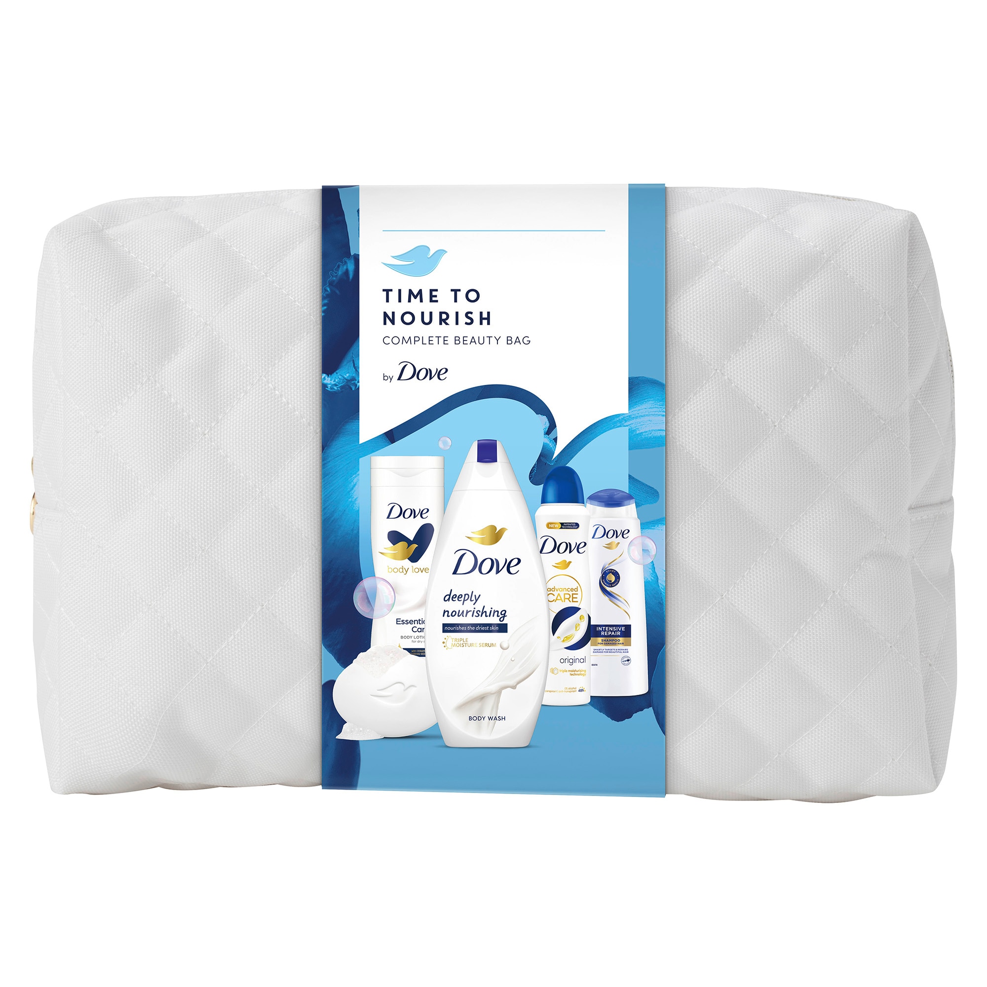 Подаръчен комплект Dove: Душ гел Dove Deeply Nourishing, 250 мл ...