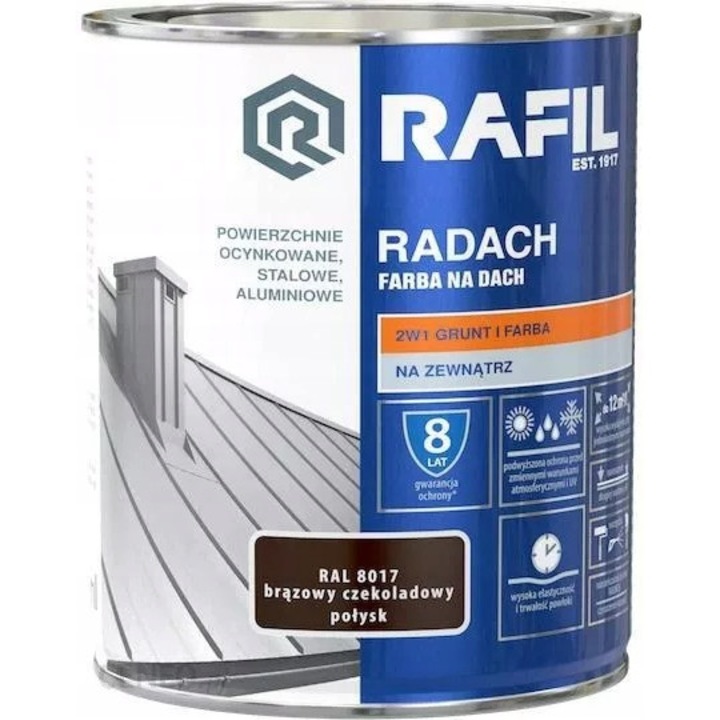 Tetőzománc, Rafil, Radach, Fényes csokoládé, 0,75 L