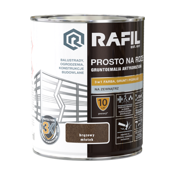 Korróziógátló festék, Rafil, Barna, 0,75L