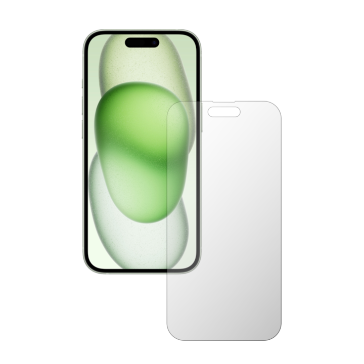 iSkinz önregeneráló képernyővédő fólia Apple iPhone 15-höz – teljes vágású, láthatatlan Skinz UHD, ultratiszta szilikon teljes lefedettséggel, teljes kijelzőborítás, tapadó és rugalmas