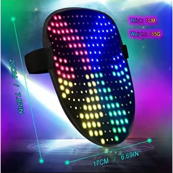 Маска с LED светлини с 50 изображения, Интелигентна, Смяна на ...