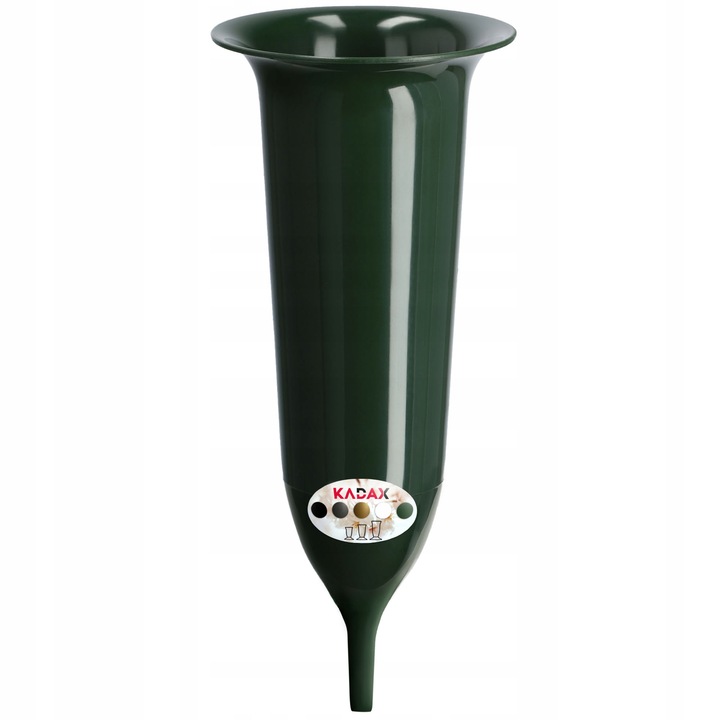 Ampulla váza sírhoz, Kadax, műanyag, 23 cm, zöld