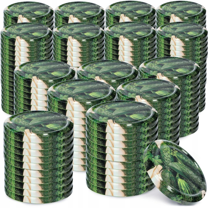 Capace metalice pentru borcane KADAX, 200 buc, fi 82mm, verde, pentru conserve