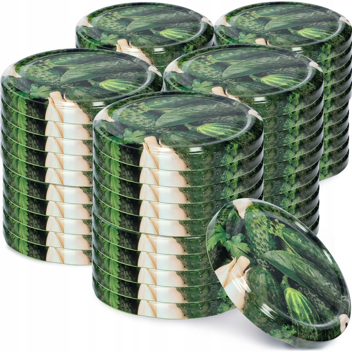 Capace metalice pentru borcane KADAX, set 50 buc, fi 82mm, verde, pentru conserve