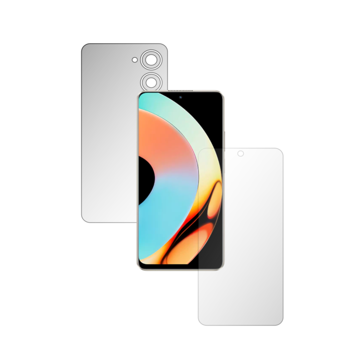 Teljes testű iSkinz önregeneráló fólia Realme 10 Pro 5G-hez - Invisible Skinz UHD, Egyszerű vágás, Ultra-tiszta szilikon védelem a képernyőhöz és a hátlaphoz, átlátszó tapadó bőr