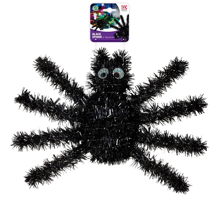 Decor Paianjen Negru 36x22 cm Widmann