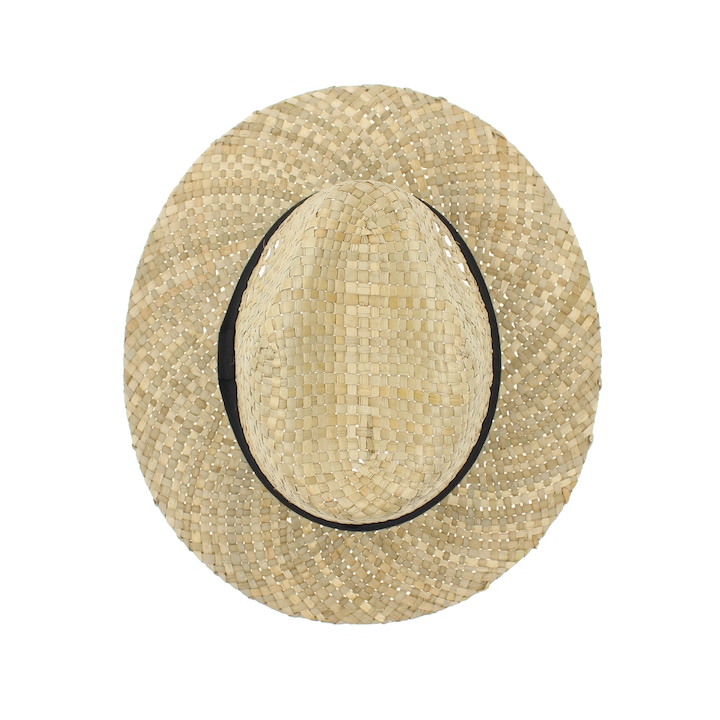 Слънчева шапка, мъжка, ButicCochet, 100% слама, с декоративна лента, бежова - PAL1379