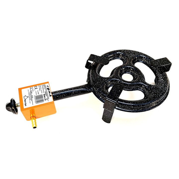 Pirostrie cu 2 arzatoare, L-20, diametru 20 cm, arzator gaz G-30, GPL, avizat CE, Power+ GRC76020