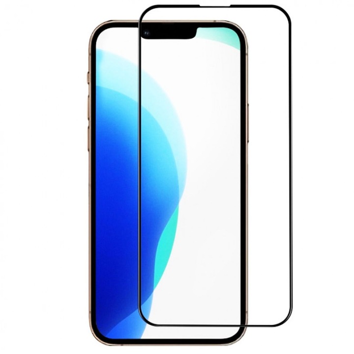Védőfólia iPhone 13 Pro Max készülékhez, 99H edzett üveg, Fekete-Átlátszó
