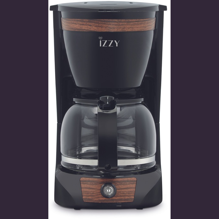 Filtru de cafea Wooden, Izzy, tehnologie aroma control, 1.5 L, 950 W, negru/lemn