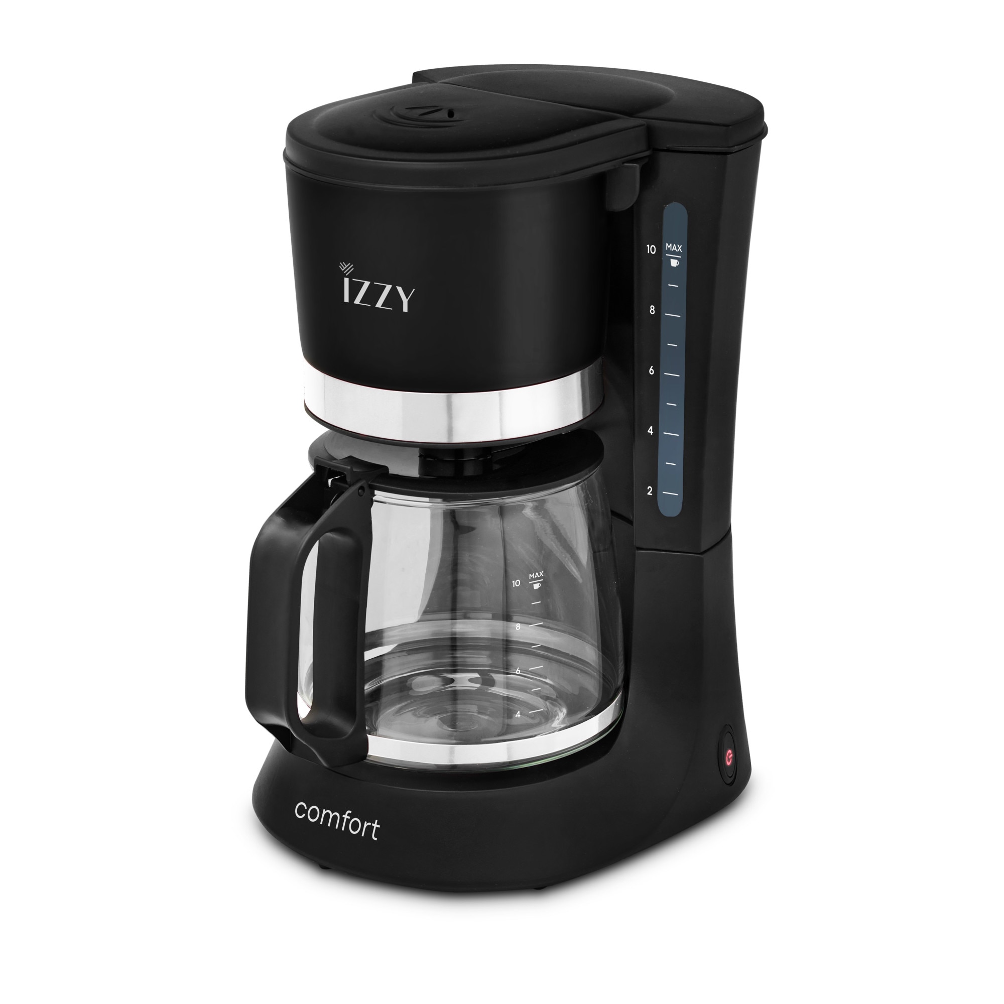 Filtru de cafea Comfort, Izzy, Negru cu detalii inox, 1.25 L, 900 W, negru/inox