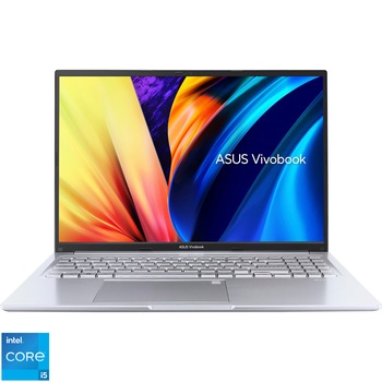 Laptop ASUS Vivobook 16 A1605VA cu procesor Intel Core i5-13420H pana la 4.6 GHz, 16'', WUXGA, IPS, 16GB DDR4 RAM, 512GB SSD, Intel UHD Graphics, No OS, Cool Silver