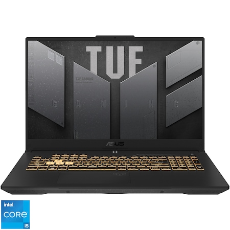Laptop Gaming ASUS TUF F17 FX707ZC4 cu procesor Intel® Core™ i5-12500H pana la 4.50 GHz, 17.3", Full HD, IPS, 144Hz, 16GB, 512GB SSD, NVIDIA® GeForce RTX™ 3050 4GB GDDR6 TGP 95W, No OS, Mecha Gray