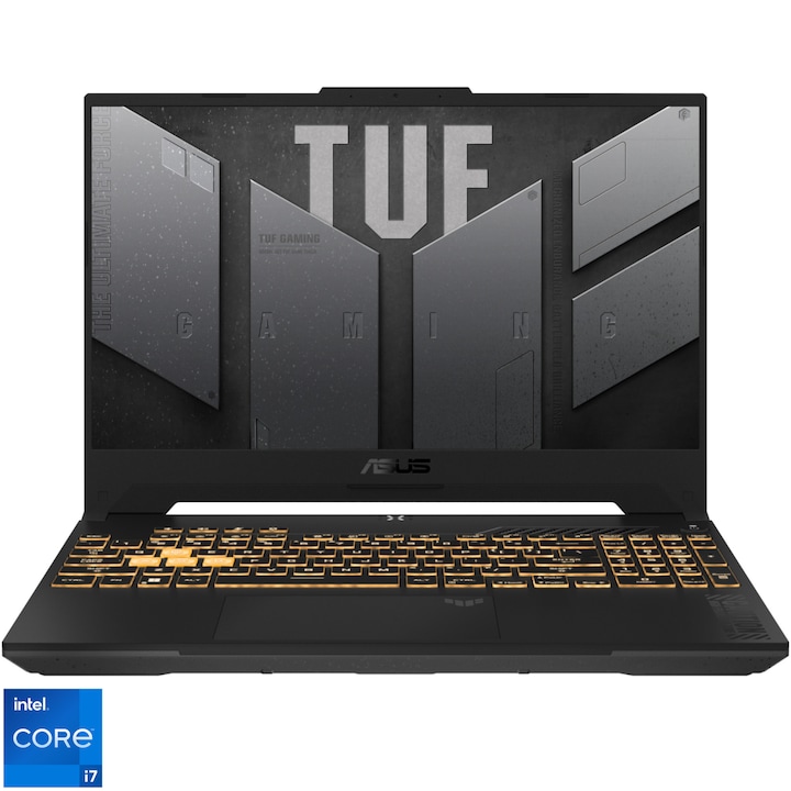 ASUS TUF F17 FX707VV Gaming laptop Intel® Core™ i7-13620H processzorral max. 4.9 GHz, 17.3", Full HD, IPS, 144Hz, 16GB, 512GB SSD, NVIDIA® GeForce RTX™ 4060 8GB GDDR6, No OS, Nemzetközi angol billentyűzet, Jaegerszürke