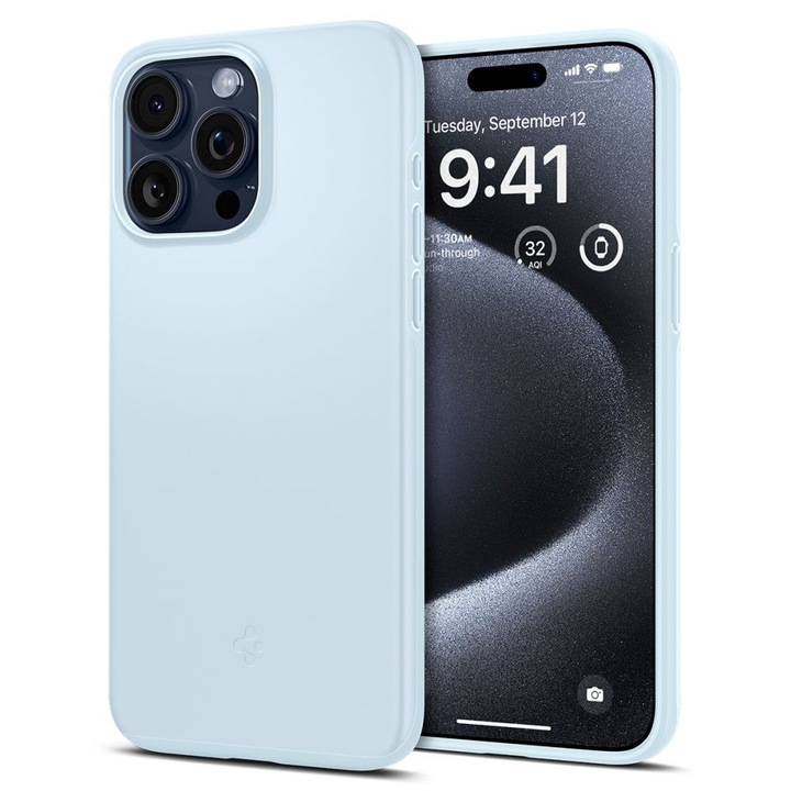 Калъф за iPhone 15 Pro, Spigen Thin Fit, Mute Blue